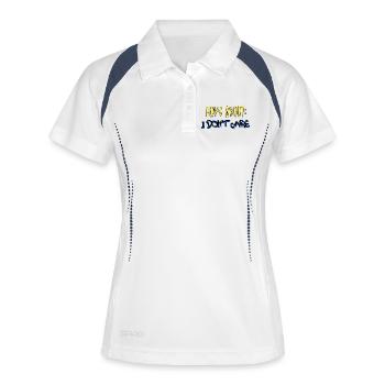 Dicton cool : je m’en fiche - Polo respirant Femme - blanc/marine - Devant