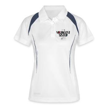 Jüngste Schwester - Frauen Polo atmungsaktiv - Weiß/Navy - Vorne