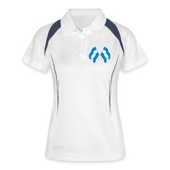 Deux drapeaux croisés du Honduras - Polo respirant Femme - blanc/marine - Devant