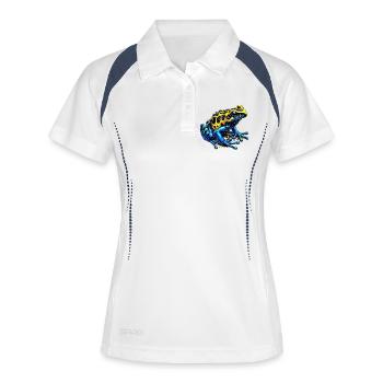 Frosch - Frauen Polo atmungsaktiv - Weiß/Navy - Vorne