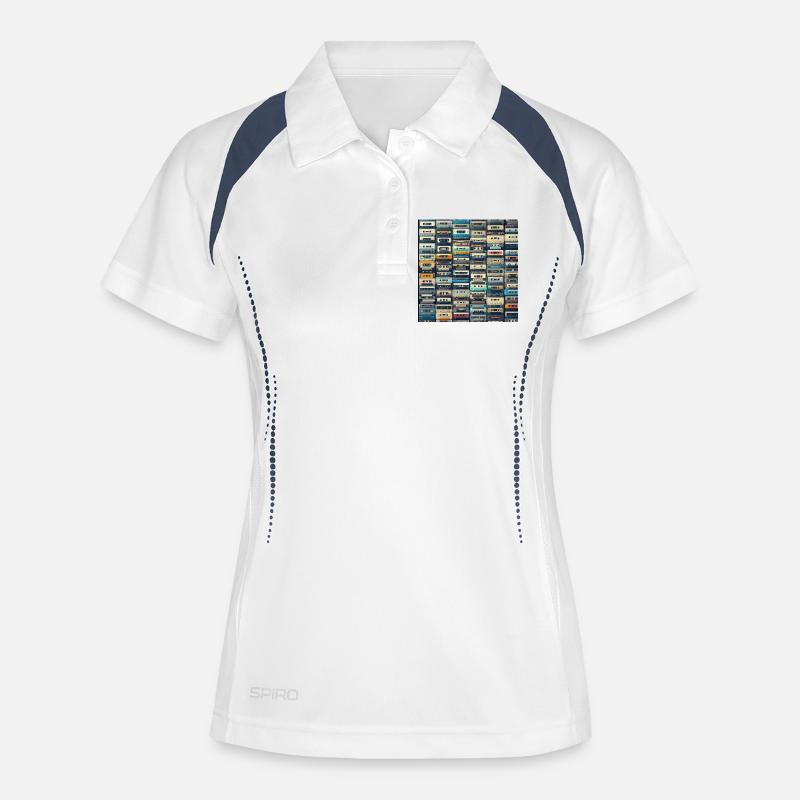 Audio cassette - Women's Polo breathable - white/navy