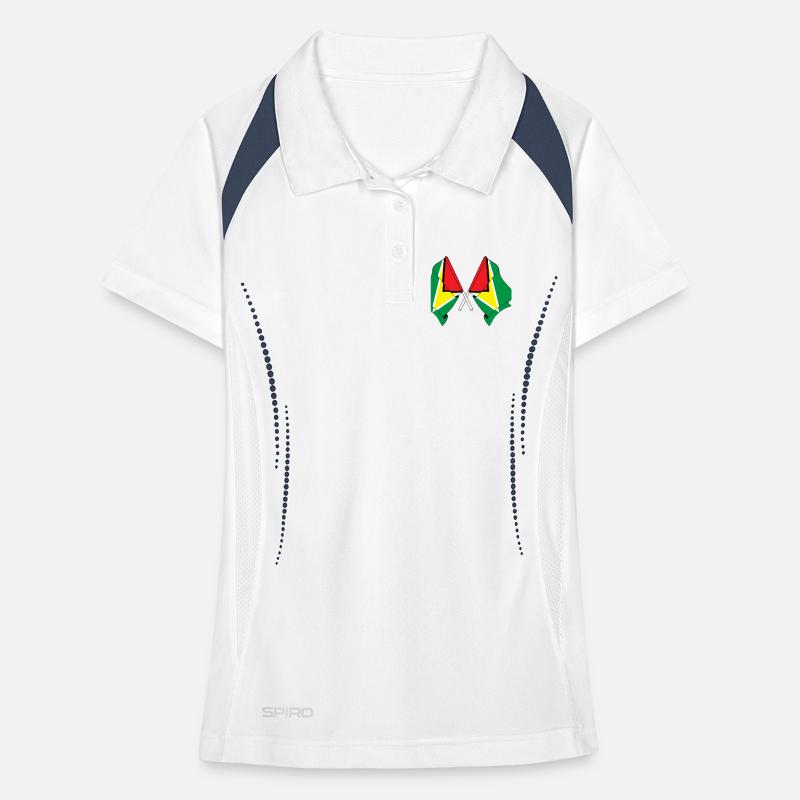 Deux drapeaux croisés de la Guyane Polo respirant Femme