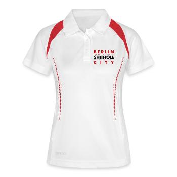 Berlin slogan design with city motif - Women's Polo breathable - white/navy - Front