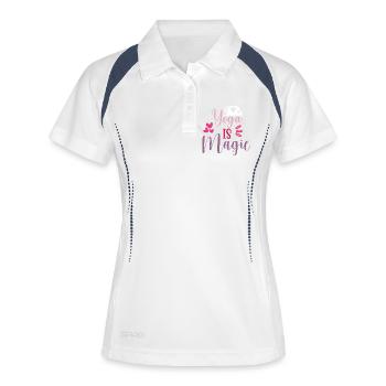 Yoga ist Magie - Frauen Polo atmungsaktiv - Weiß/Navy - Vorne