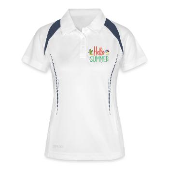 Hallo Sommer - Frauen Polo atmungsaktiv - Weiß/Navy - Vorne