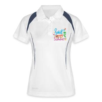 Doux été - Polo respirant Femme - blanc/marine - Devant