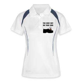 Vous avez de la merde sur votre chaussure - Polo respirant Femme - blanc/marine - Devant