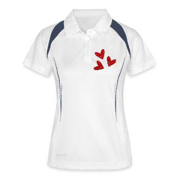 VALENTINSTAG. Junggesellinnenabschied. ICH LIEBE DICH. ICH LIEBE DICH. LIEBE - Frauen Polo atmungsaktiv - Weiß/Navy - Vorne
