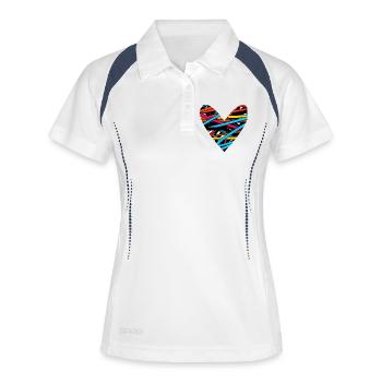 VALENTINE'S DAY. Bachelorette party. I LOVE YOU. I LOVE YOU. LOVE - Women's Polo breathable - white/navy - Front