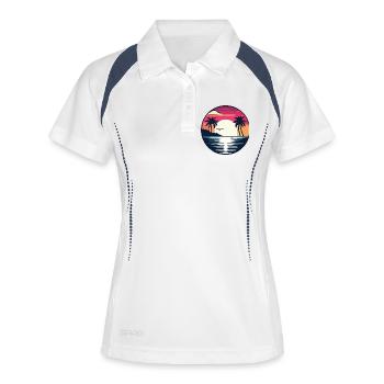 Été - Polo respirant Femme - blanc/marine - Devant