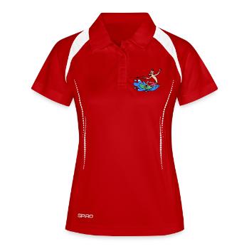 Sports nautiques Wakesurf Wakeboard Stunt Surf - Polo respirant Femme - blanc/marine - Devant