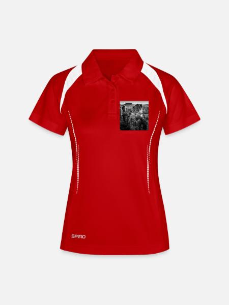 Basteibrücke Sächsische Schweiz Deutschland Poster - Frauen Polo atmungsaktiv - Weiß/Navy