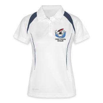 Wakeboard, Surfboard, Water Sports, Stunt, Wakesurfing - Women's Polo breathable - white/navy - Front