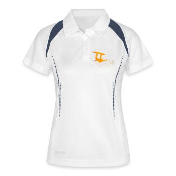 Stunt Wakeboard Surfing Wassersport Wakesurfen - Frauen Polo atmungsaktiv - Weiß/Navy - Vorne