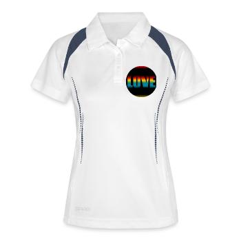 LOVE. COUPLE. JUST MARRIED. Bachelorette party. VALENTINE'S DAY. - Women's Polo breathable - white/navy - Front