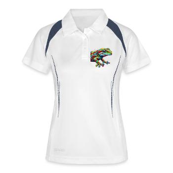 Gecko - Polo respirant Femme - blanc/marine - Devant