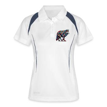 Loup - Polo respirant Femme - blanc/marine - Devant