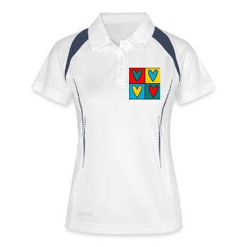 VALENTINE'S DAY. Bachelorette party. I LOVE YOU. I LOVE YOU. LOVE - Women's Polo breathable - white/navy - Front