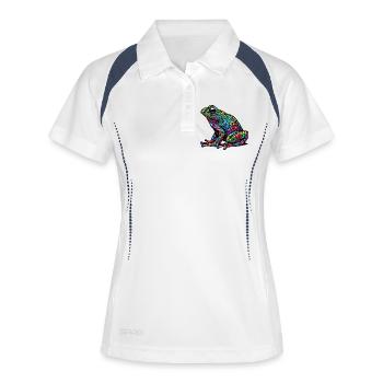 Grenouille - Polo respirant Femme - blanc/marine - Devant