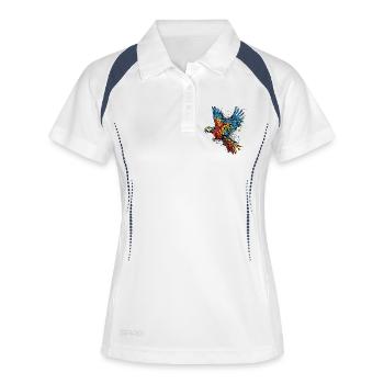 Papagei Tier Vogel Haustier Tropisch Afrika Zoo - Frauen Polo atmungsaktiv - Weiß/Navy - Vorne