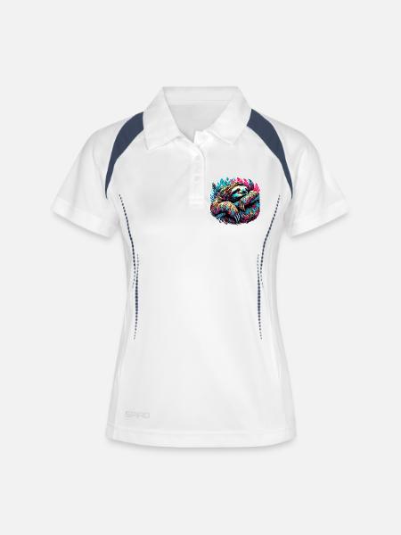 Paresse - Polo respirant Femme - blanc/marine