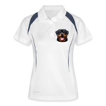 A happy Rottweiler - Women's Polo breathable - white/navy - Front