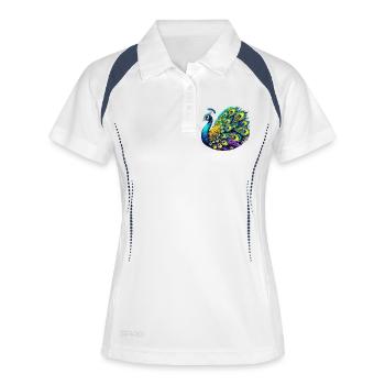Paon - Polo respirant Femme - blanc/marine - Devant