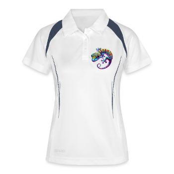 Gecko - Polo respirant Femme - blanc/marine - Devant