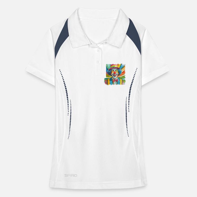 funny clown in comic style Women's Polo breathable