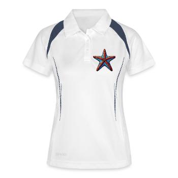 Seestern - Frauen Polo atmungsaktiv - Weiß/Navy - Vorne