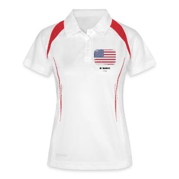 Maine. USA - Frauen Polo atmungsaktiv - Weiß/Navy - Vorne