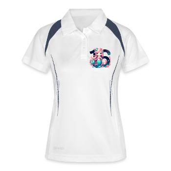16 ans sirène doux cadeau d’anniversaire - Polo respirant Femme - blanc/marine - Devant