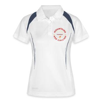 Die Berge rufen - Outdoor-Abenteuer - Frauen Polo atmungsaktiv - Weiß/Navy - Vorne