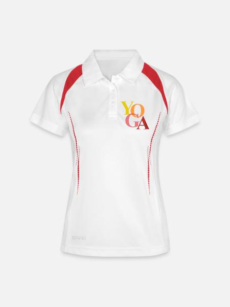 YOGA - Polo respirant Femme - blanc/marine