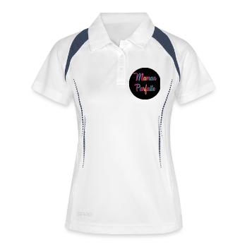 MAMAN. FÊTE DES MÈRES. BONNE FÊTE MAMAN - Polo respirant Femme - blanc/marine - Devant
