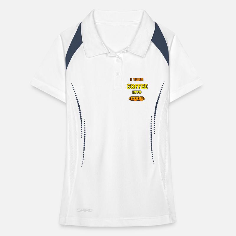 I turn coffee into code Women's Polo breathable