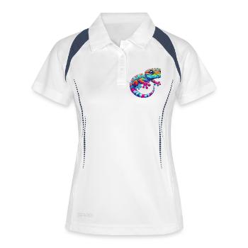 Gecko - Polo respirant Femme - blanc/marine - Devant
