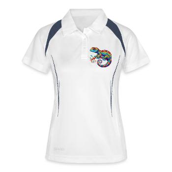 Gecko - Polo respirant Femme - blanc/marine - Devant