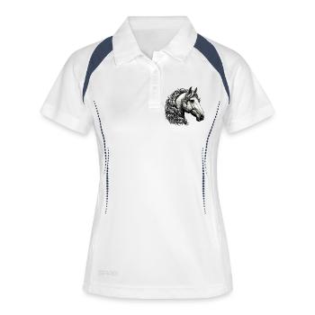 Horse - Women's Polo breathable - white/navy - Front