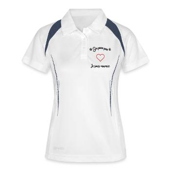 ICH KANN NICHT. OMA - Frauen Polo atmungsaktiv - Weiß/Navy - Vorne