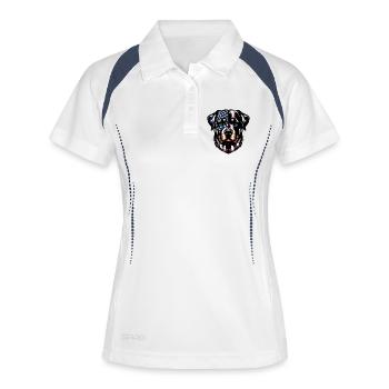 Rottweiler USA dog design - Women's Polo breathable - white/navy - Front