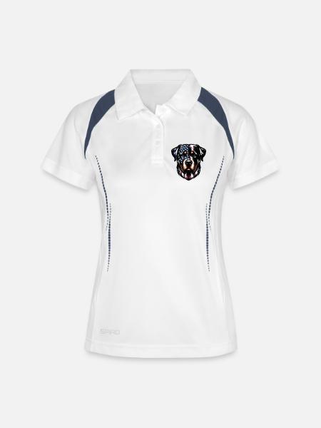 Rottweiler USA dog design - Women's Polo breathable - white/navy