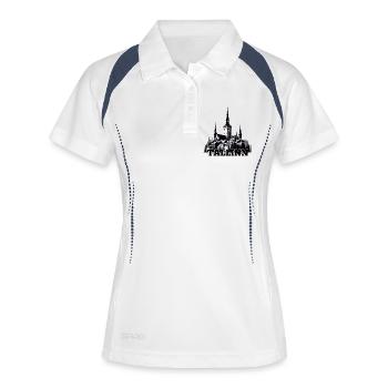 Tallinn Hauptstadt Estland Baltikum Geschenk - Frauen Polo atmungsaktiv - Weiß/Navy - Vorne