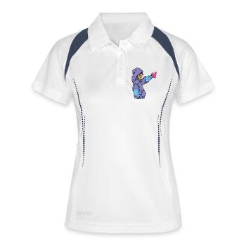 Graffiti Spraydose Kunst Strassenkunst Sprayer - Frauen Polo atmungsaktiv - Weiß/Navy - Vorne