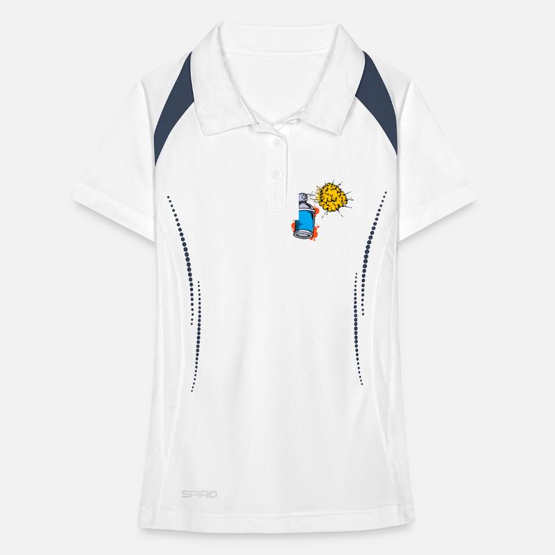 Drawing Illustration Graffiti Spray Can Sprayer Women's Polo breathable