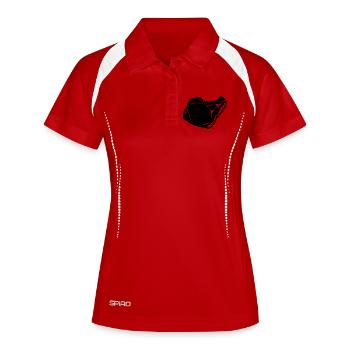 Steak - Frauen Polo atmungsaktiv - Weiß/Navy - Vorne
