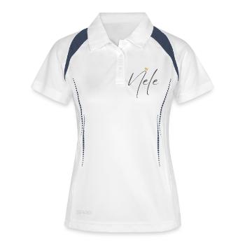 Princess Nele Crown Shirt – Name with letter N - Women's Polo breathable - white/navy - Front
