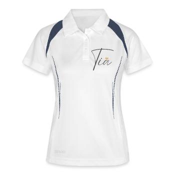 Chemise Princesse Tia – Nom avec la lettre T - Polo respirant Femme - blanc/marine - Devant