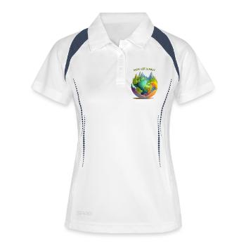Sauvez la planète - Polo respirant Femme - blanc/marine - Devant