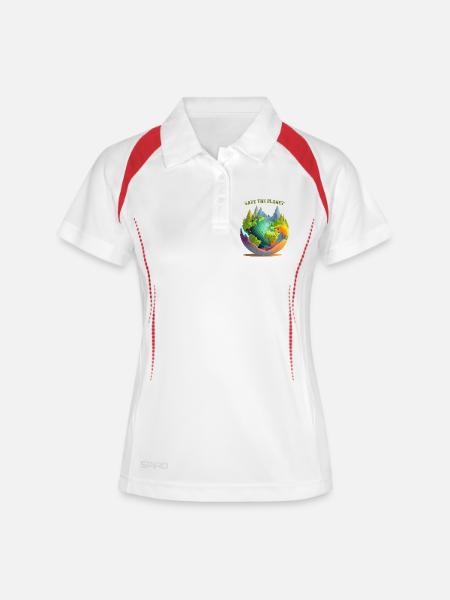 Save the planet - Women's Polo breathable - white/navy